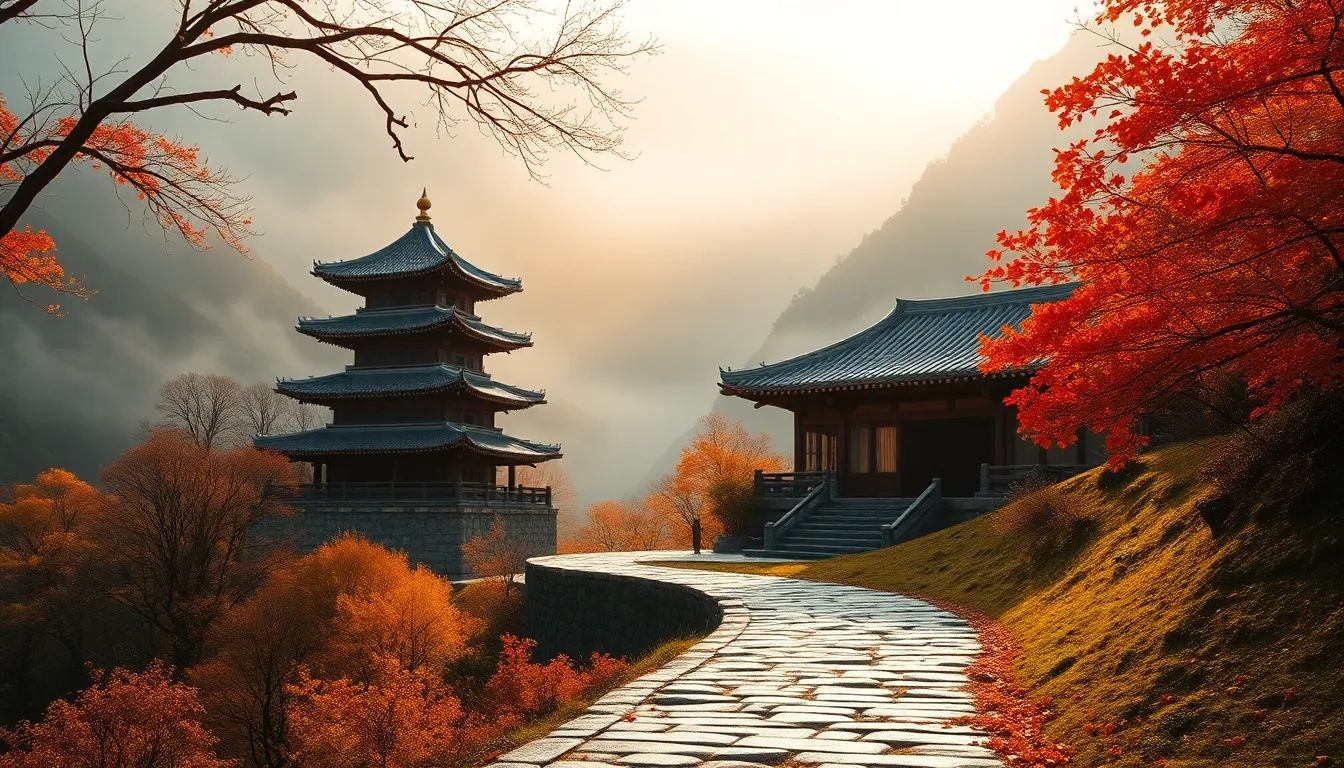 대나무 숲길의 푸른 풍경을 배경으로 한 축제 모습