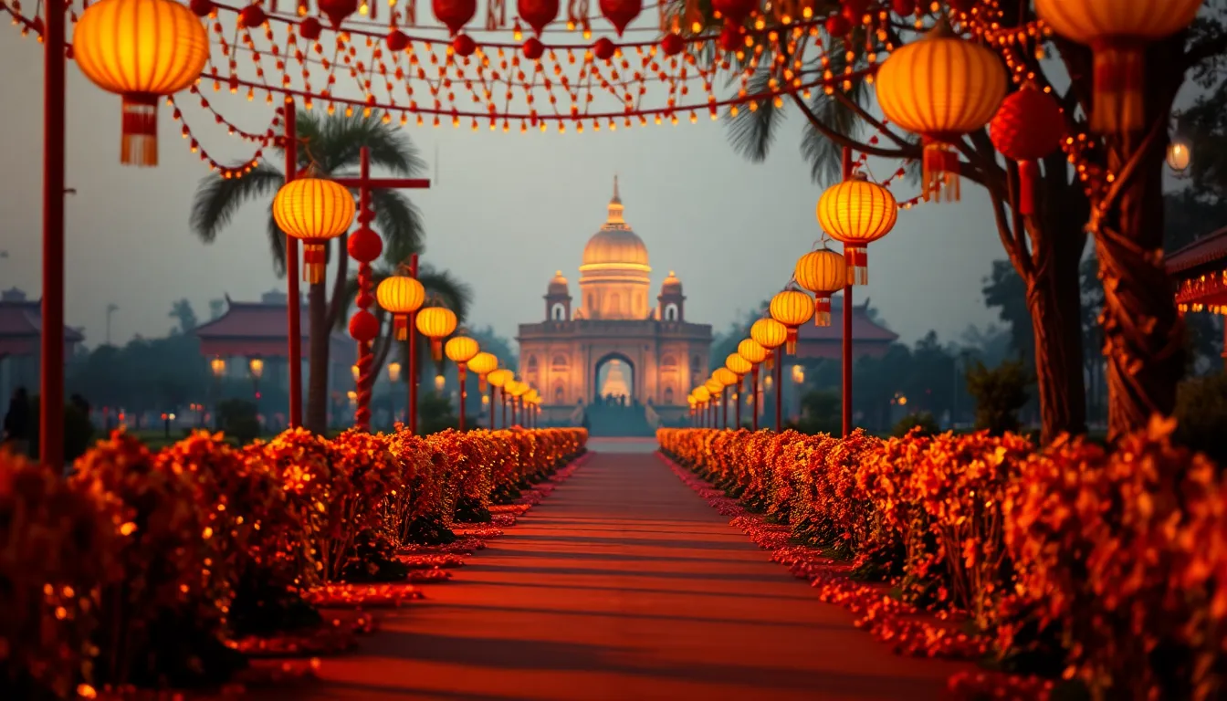 세계 각국의 축제를 즐기는 사람들